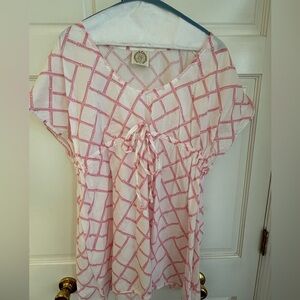 The Beaufort Bonnet Company Pink Lattice Coverup